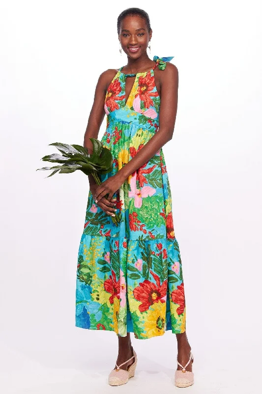 Stylish Everyday Clothing One-Shoulder Tie Maxi Floral Dress - Matisse