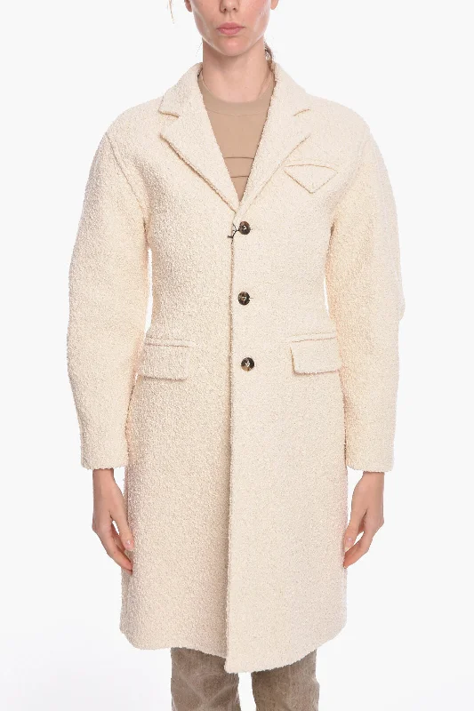 Women's Holiday Attire Bottega Veneta Stretch Cotton-bouclé Single-breasted Coat