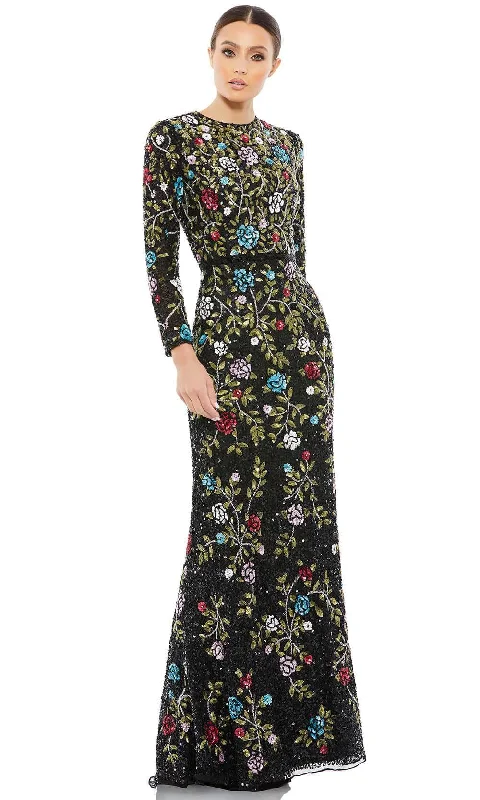 Women's Trendy Outfits Mac Duggal 5556 - Floral Beaded Sequin Gown