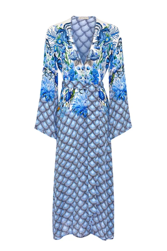 Affordable Women's Clothing Online Women's Cote D'azur Kimono/cover Up In Blue