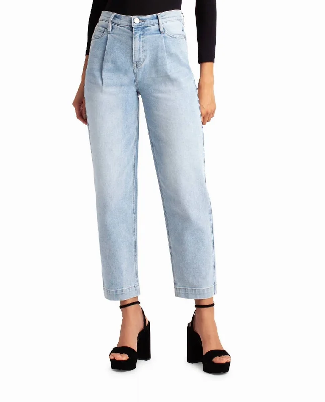 Trendy Outfits For Girls Sutton Place High Rise Pleated Taper Jean In Light Blue