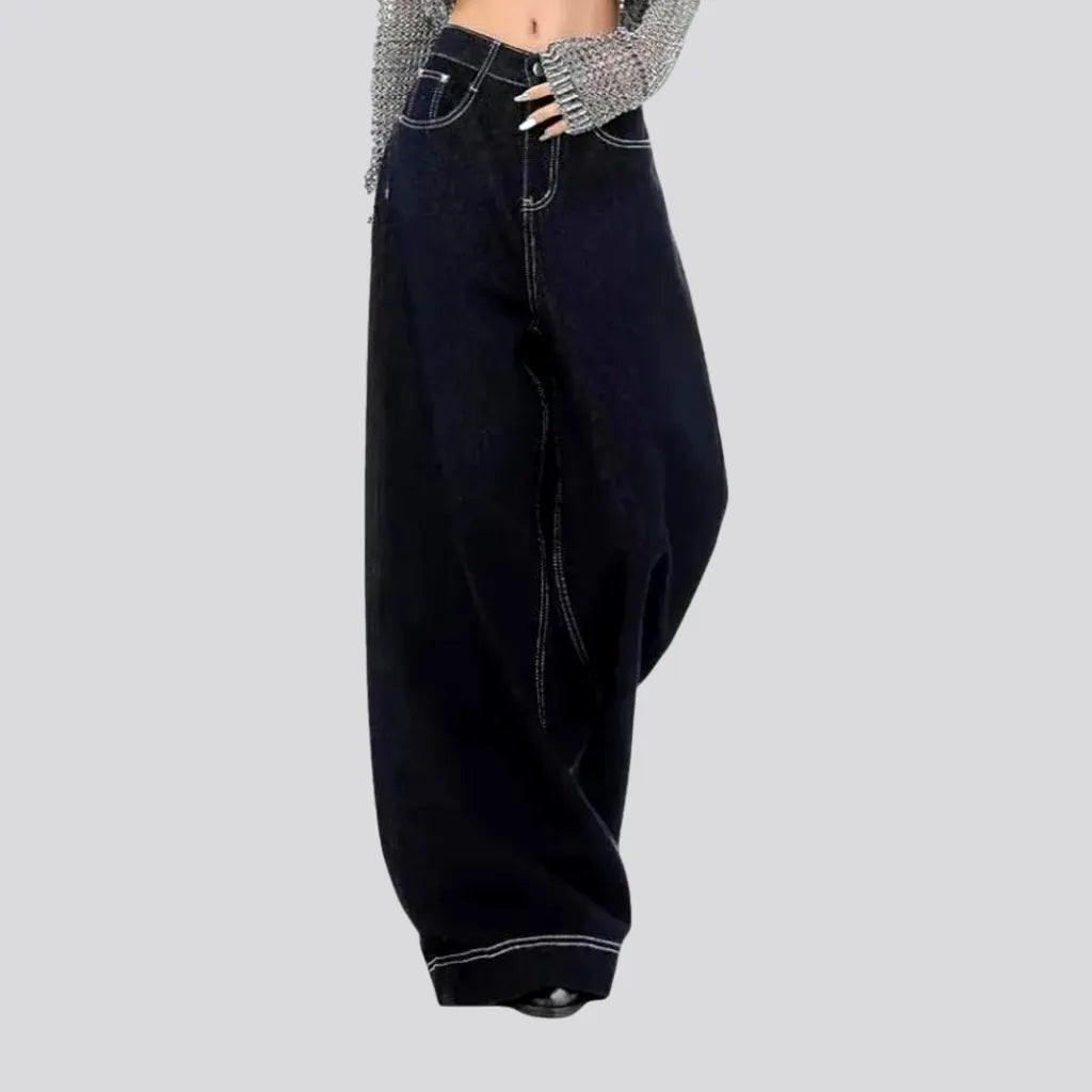 Chic Women's Garments Boho style baggy-fit women's jeans