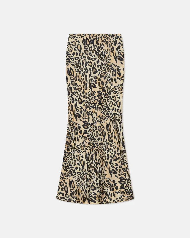 Fashion-Forward Women's Clothing Sabeen - Printed Twill-Silk Midi Skirt - Leopard