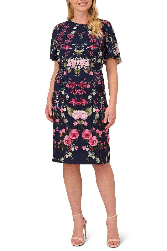 Women's Cozy Clothes Adrianna Papell AP1D104781 - Floral Print Jewel Casual Dress