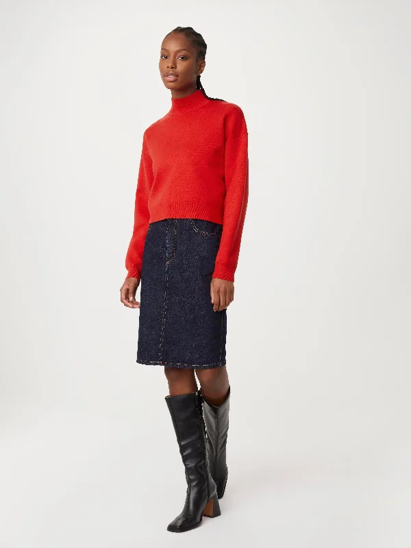 Comfortable Lounge Clothing The Compact Mockneck Sweater in Bright Red