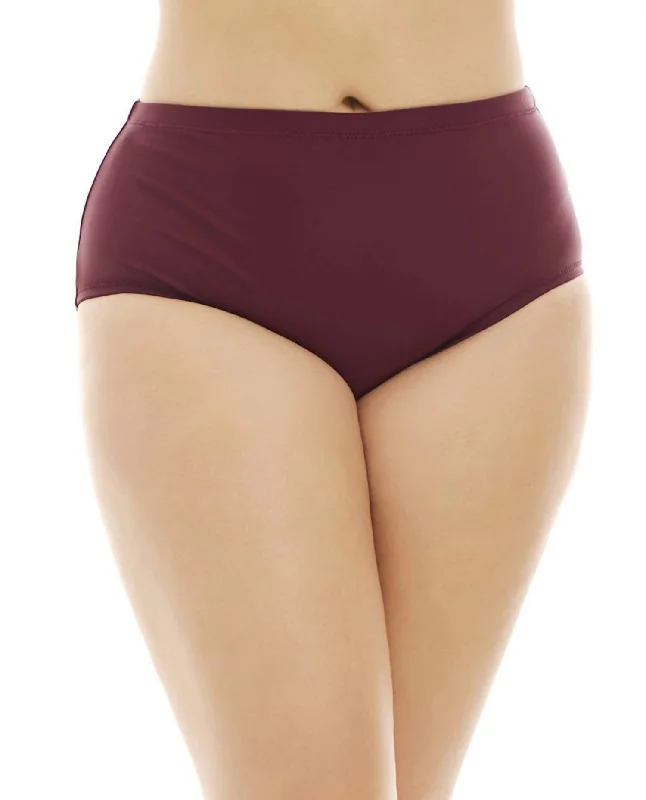 Women Wear Boutique Women's Curve Sayulita Bikini Bottom - Plus In Maroon