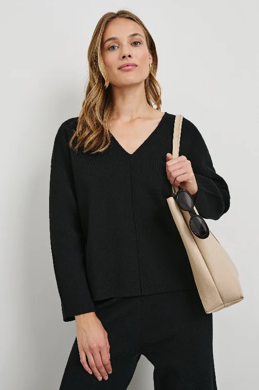 Women's Elegant Evening Outfit HOLLYN SWEATER - BLACK