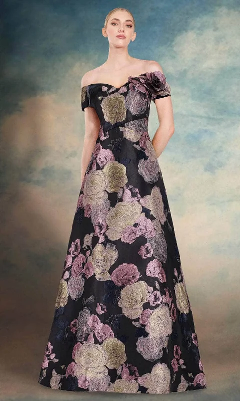 Women Apparel Janique 10621 - Floral Print A-Line Gown