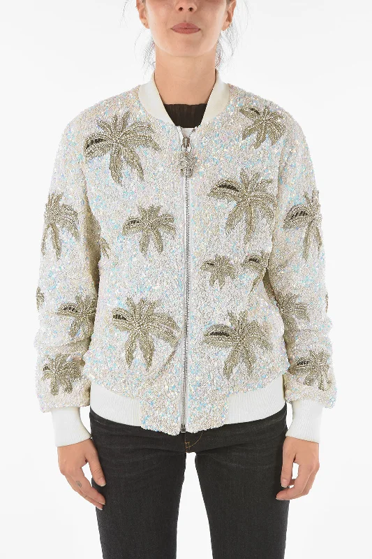 Formal Garments For Women Philipp Plein COUTURE All-Over Sequine and Crystal ALOHA PLEIN Bomber Jack