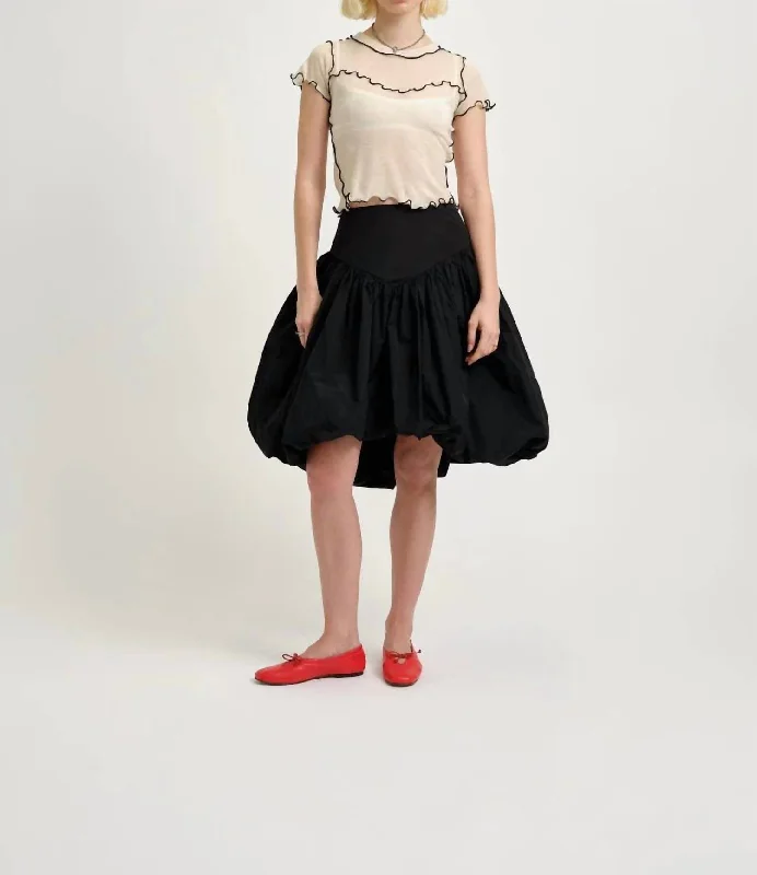 Women's Outfit For The Office Emmie Bubble Skirt In Black Taffeta