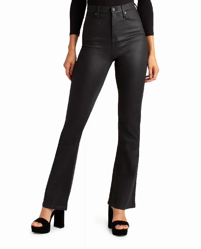 Modern Women's Outfit Glisten High Rise Flared Jeans In Black