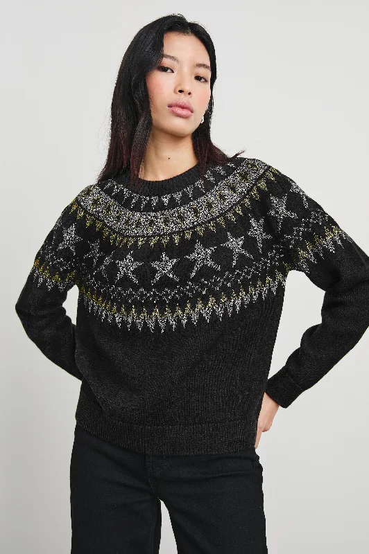 Women's Evening Attire ZOEY SWEATER - METALLIC FAIR ISLE