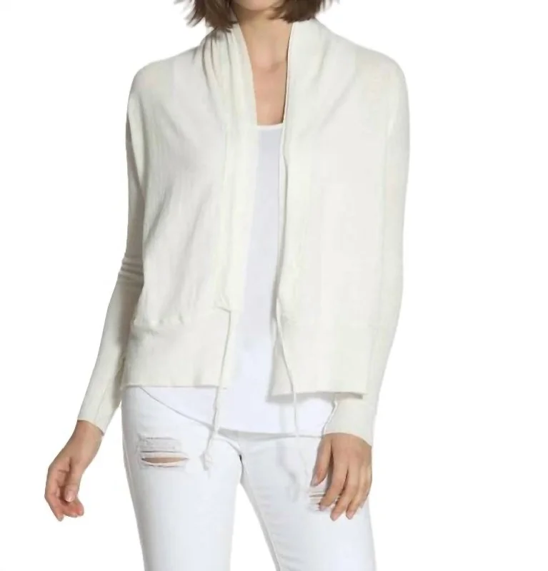 Casual Clothes For Women String Tie Cardigan In White