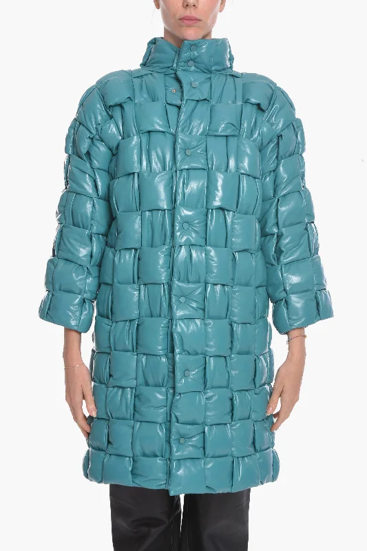 Women's High-Fashion Garments Bottega Veneta Quilted Intreccio leather Coat