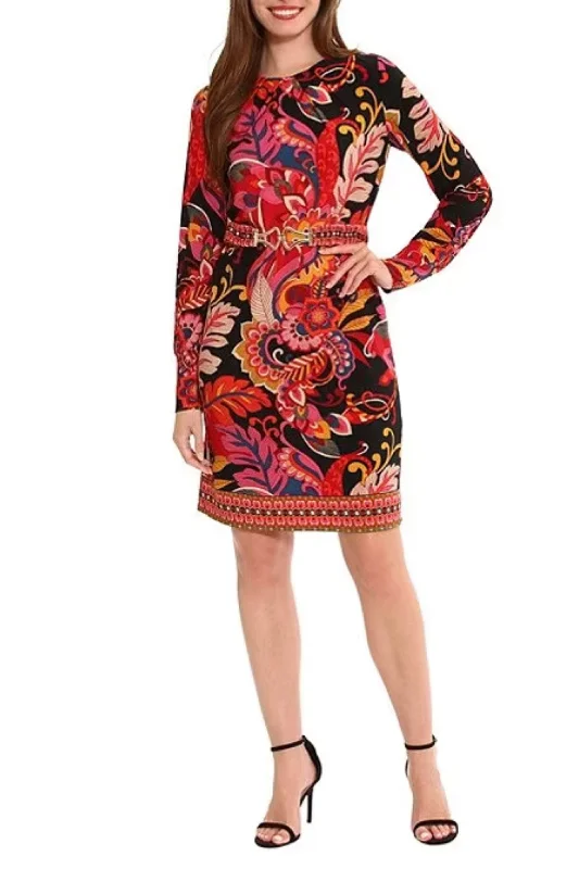 Women's Clothes For Work London Times T7019M - Floral Jewel Casual Dress