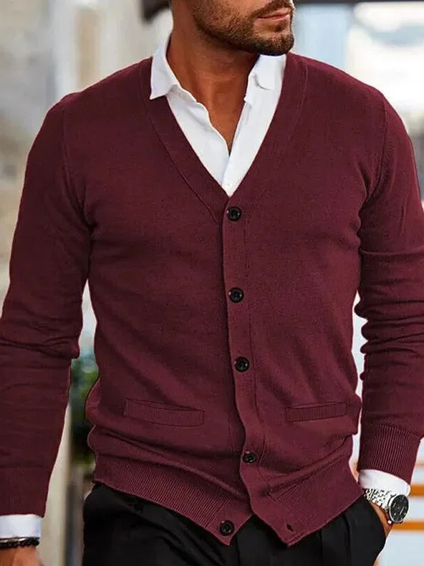 Stylish Outerwear Clothing For Women V-Neck Men Cardigan Sweater