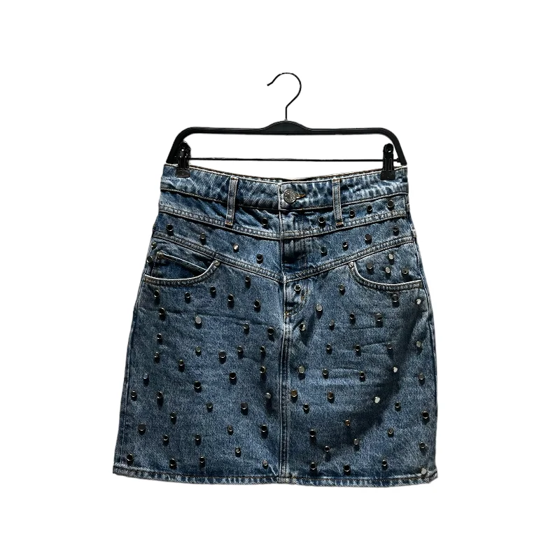 Women's Casual Attire sandro/Skirt/2/Denim/BLU/STUDDED DENIM SKIRT