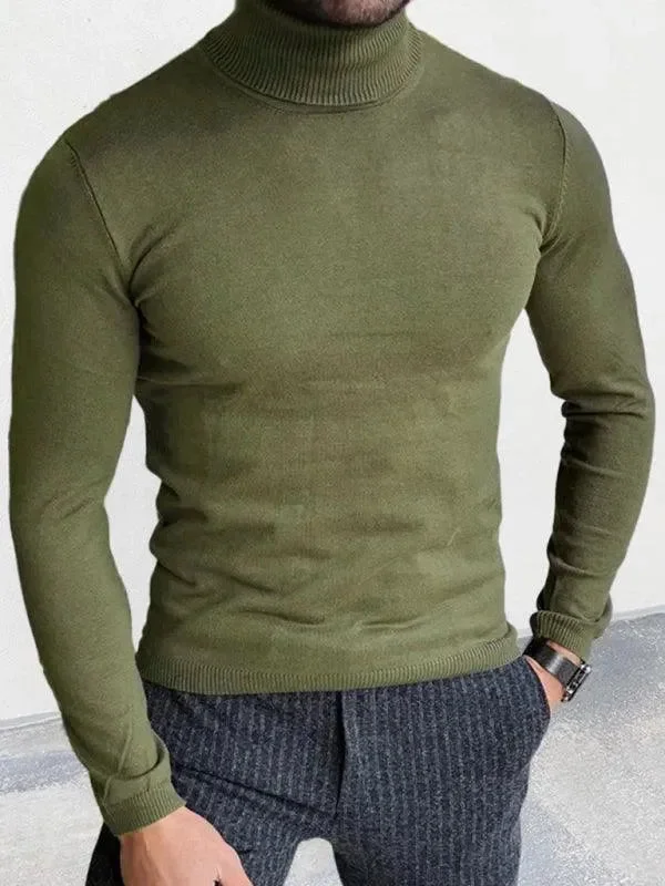 Women's Festive Attire Slim Fit Knit Pullover Men Turtleneck Sweater