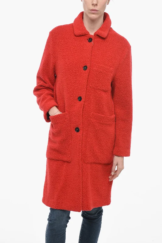 Stylish Women's Garments For Holidays Woolrich Bouclè Wool HAZELTON Coat