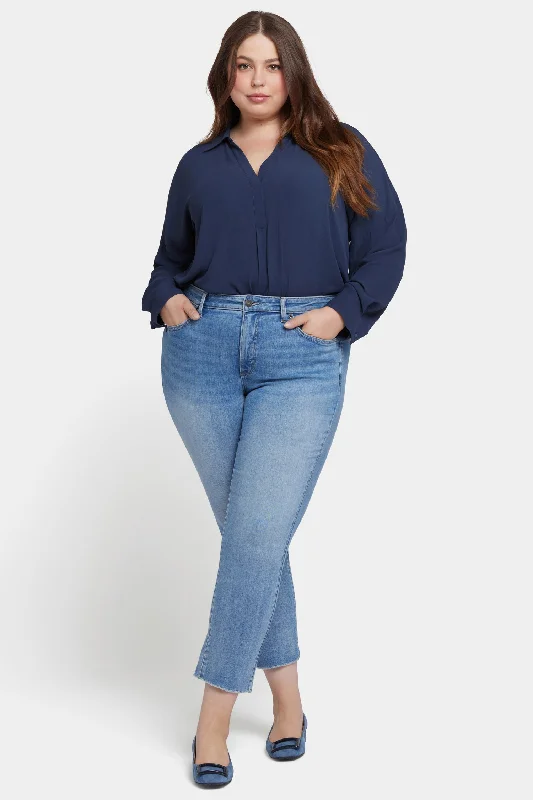 Women's Relaxed Outfit Sheri Slim Ankle Jeans In Plus Size - Blue Valley