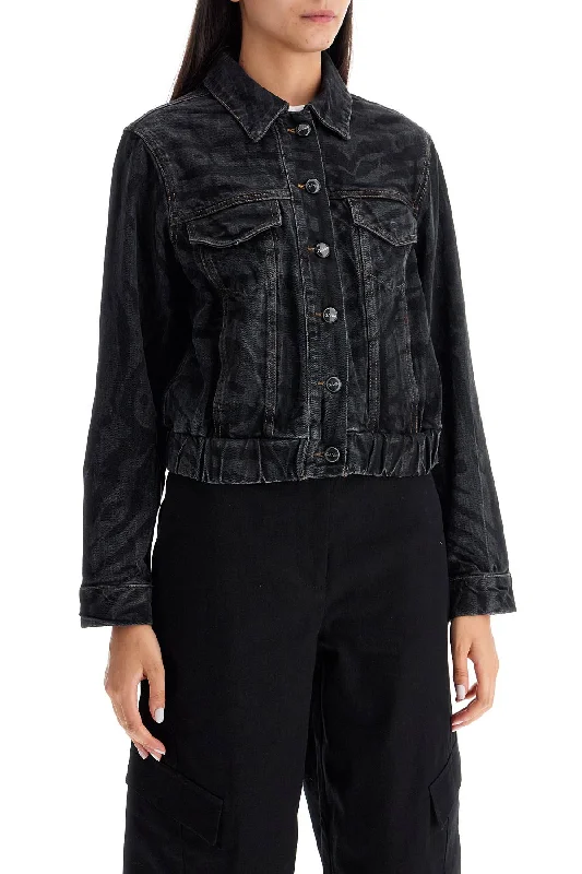 Charming Women's Garments Ganni Cut

short Denim Jacket With Laser-Cut