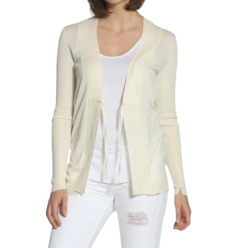 Women's Fashion-Forward Apparel Mixed Yarn Cardigan In White