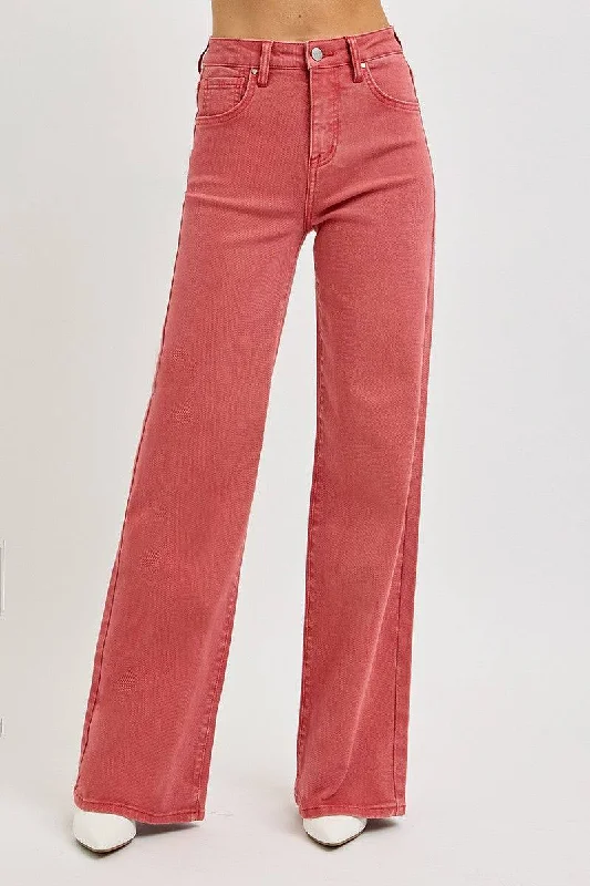 Women's Clothing For Travel RISEN Full Size High Rise Tummy Control Wide Leg Jeans