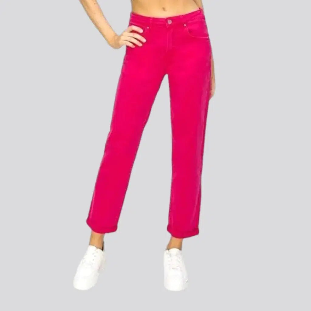 Online Boutique Stores Mom women's high-waist jeans