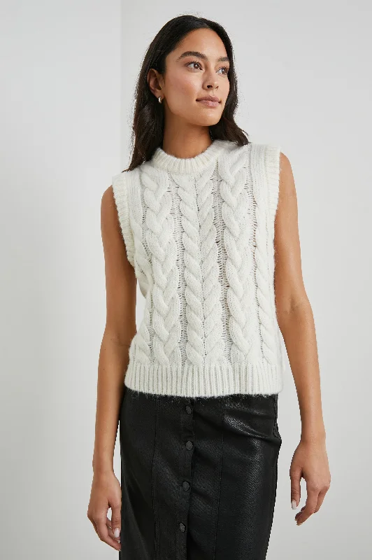 Women's Activewear Garments ALEXIS SWEATER VEST - IVORY