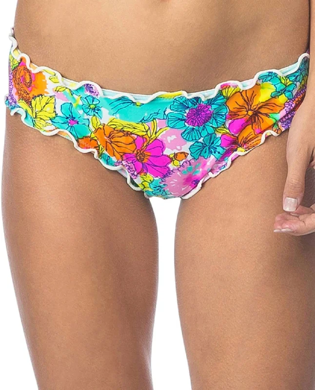 Holiday Discount Ruffle Hipster Bikini Bottom In Fleur To Love