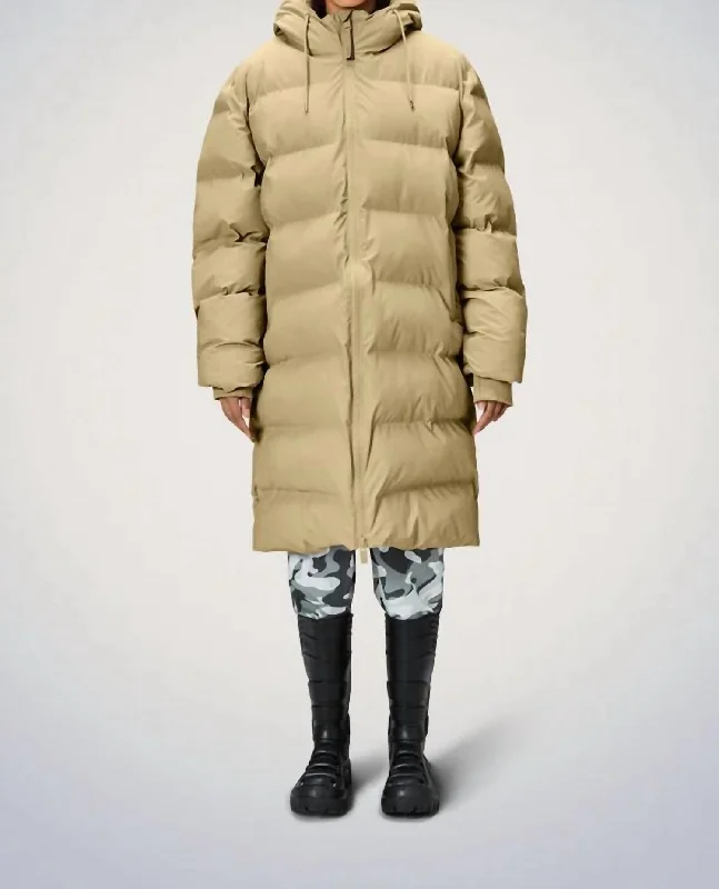 Women's Elegant Clothing Sets Alta Long Puffer Jacket In Sand