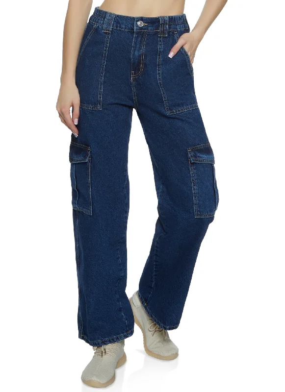 Designer Women's Fashion Online WAX Wide Leg Cargo Jeans