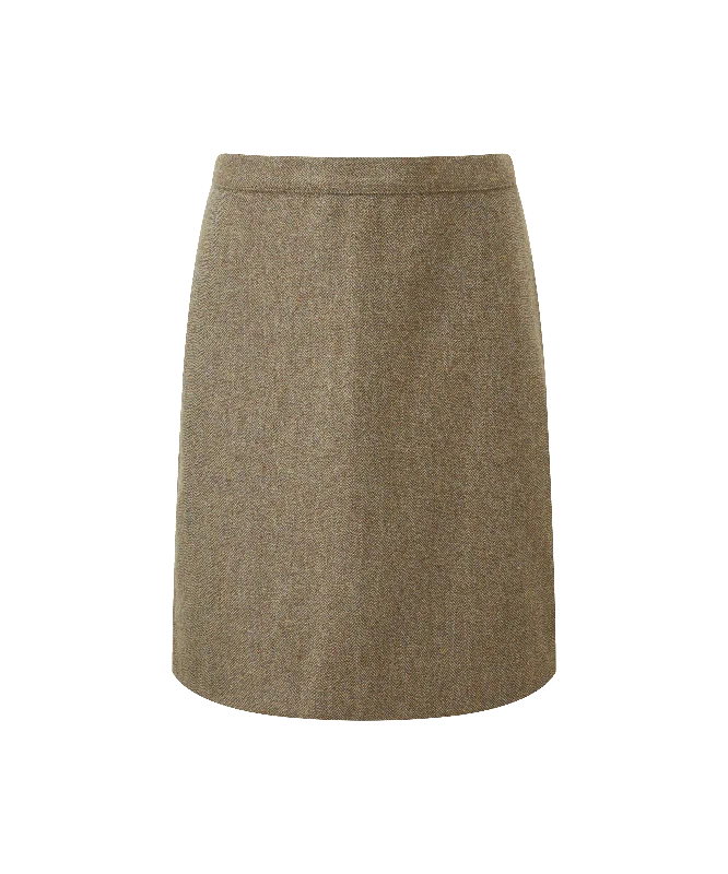 Women's Clothing Sale Beauly Tweed Skirt - Loden Green Herringbone Tweed