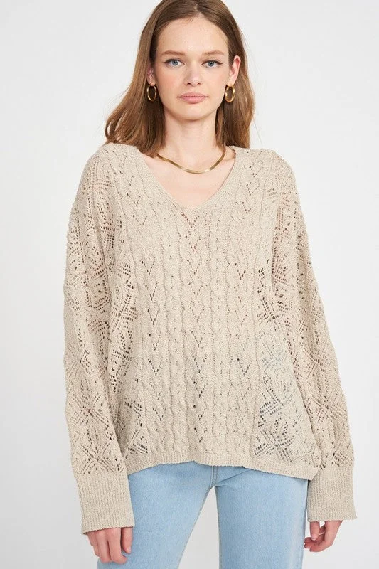 Discount Store V Neck Oversized Sweater