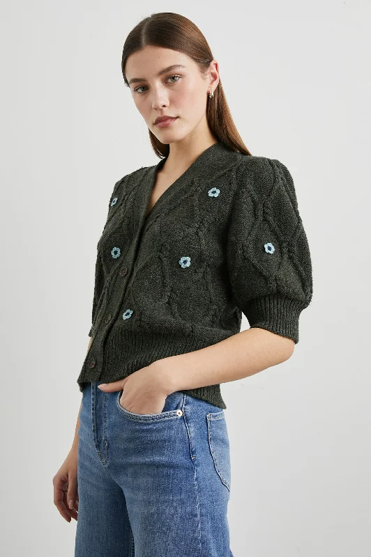 Women's Evening Wear Attire ISLA CARDIGAN - FOREST DAISIES