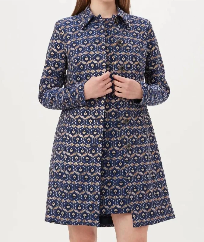 Women's Clothing For Special Occasions Asher Coat In Blue Multi