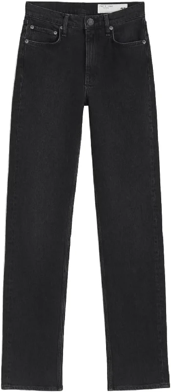 Online Shopping Boutiques Rag & Bone Women Harlow Worn Black Full-Length Jeans