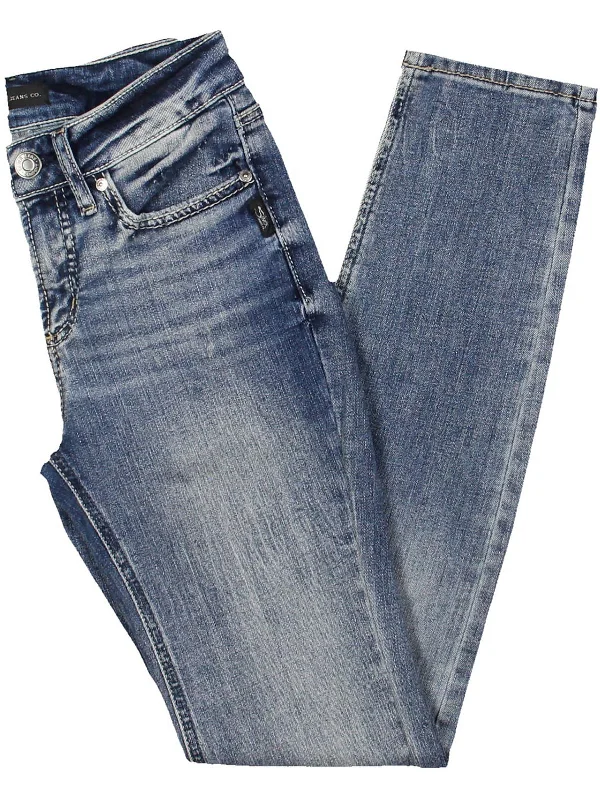 Best Boutiques Online Womens Mid-Rise Faded Straight Leg Jeans