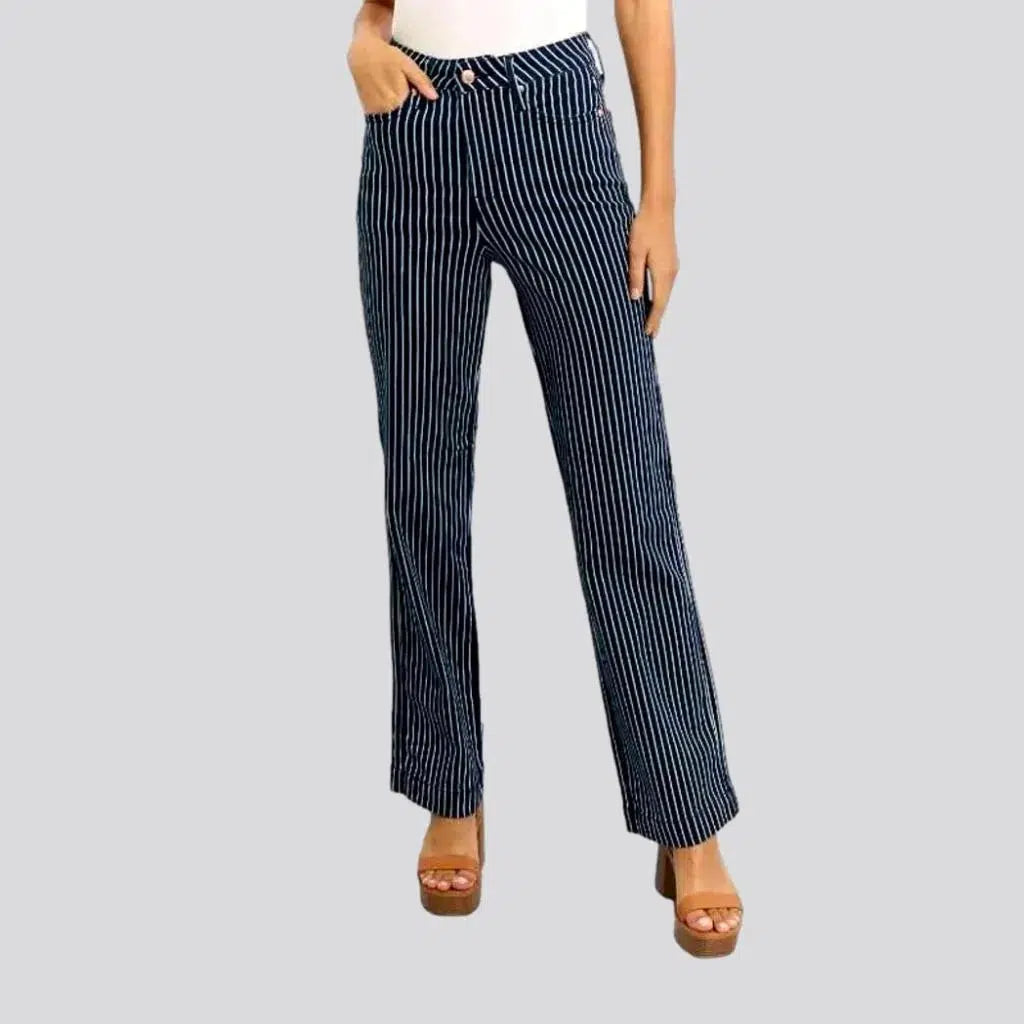 Extreme Clearance Deals Vertical-stripes women's denim pants